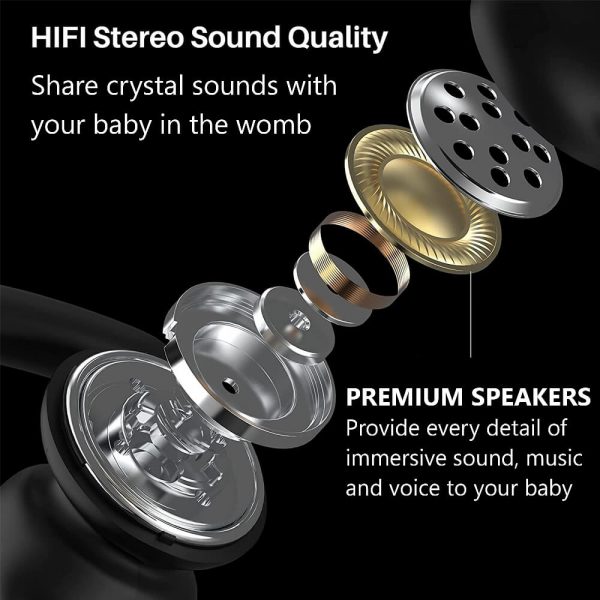 Sound and Voices to The Womb Plays Music Baby Bump Clip Speaker White Premium Baby Bump Speaker 